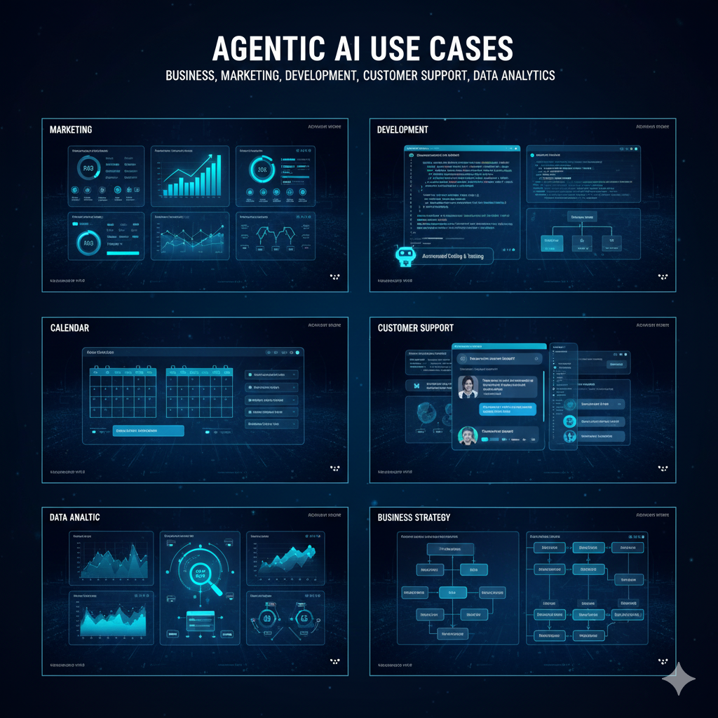 agentic ai use cases in business marketing development and customer support