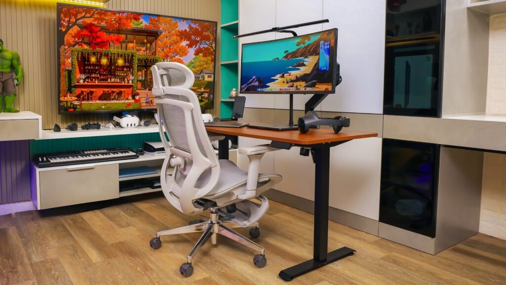 ai smart desk setup in a modern home office 2026