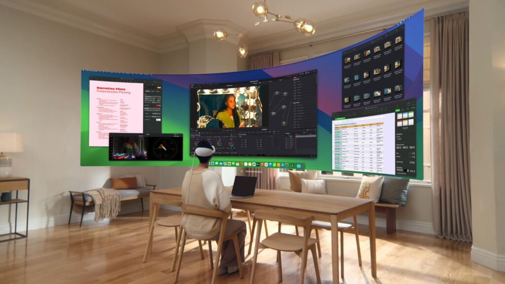 apple vision pro 2 productivity setup with mac and virtual screens