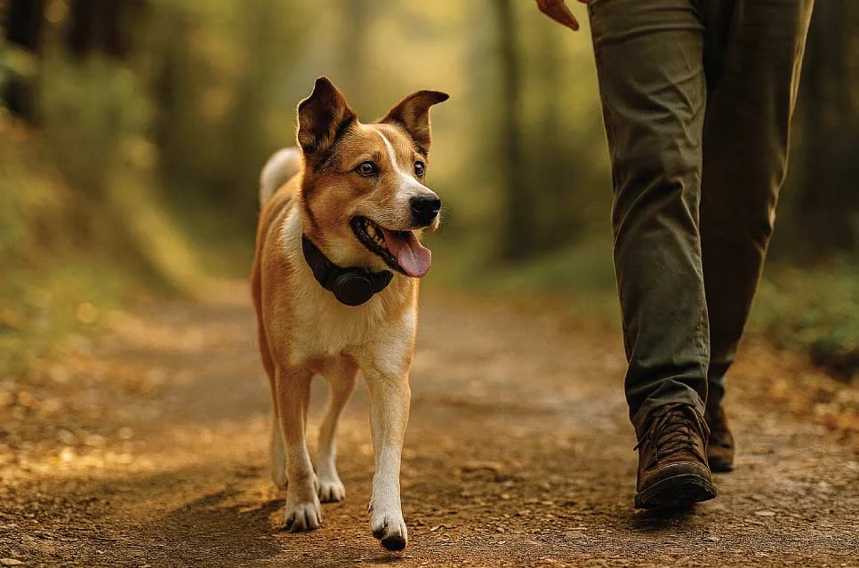 Pet GPS Tracker Review 2026: Are Smart Trackers Really Worth It for Dog and Cat Owners? dog running freely in open park wearing gps tracking collar