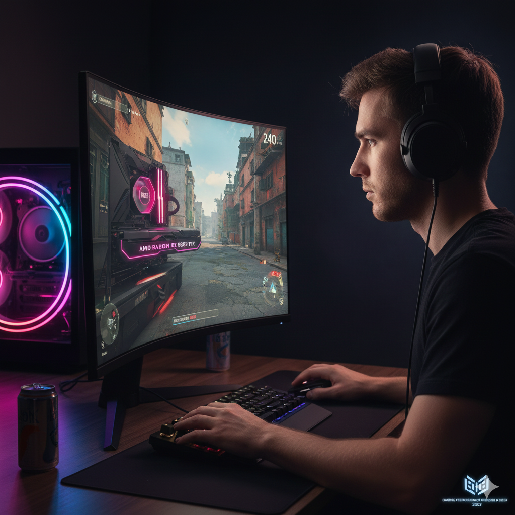 gamer enjoying smooth gameplay on an amd radeon powered pc