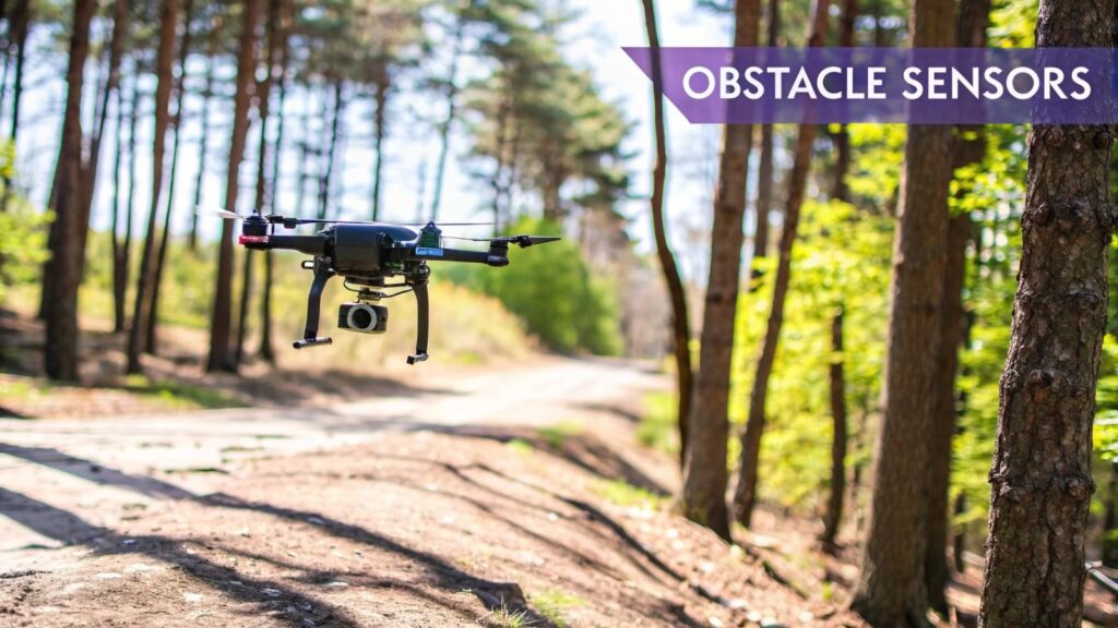 obstacle avoidance sensors on a modern consumer drone close up 2