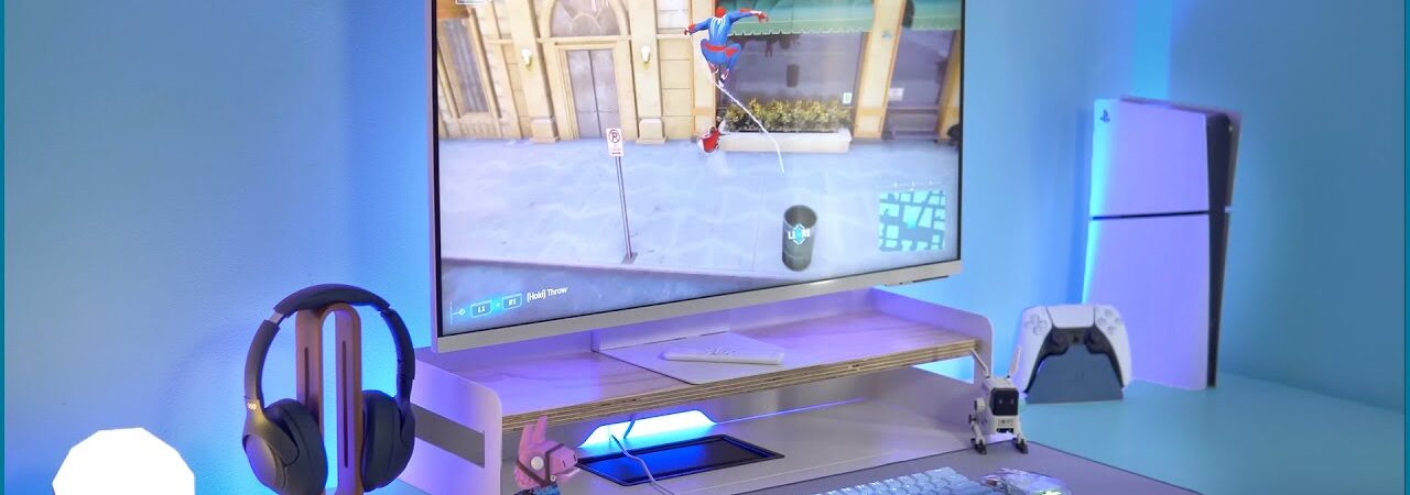 playstation 5 console setup in a modern living room in 2025