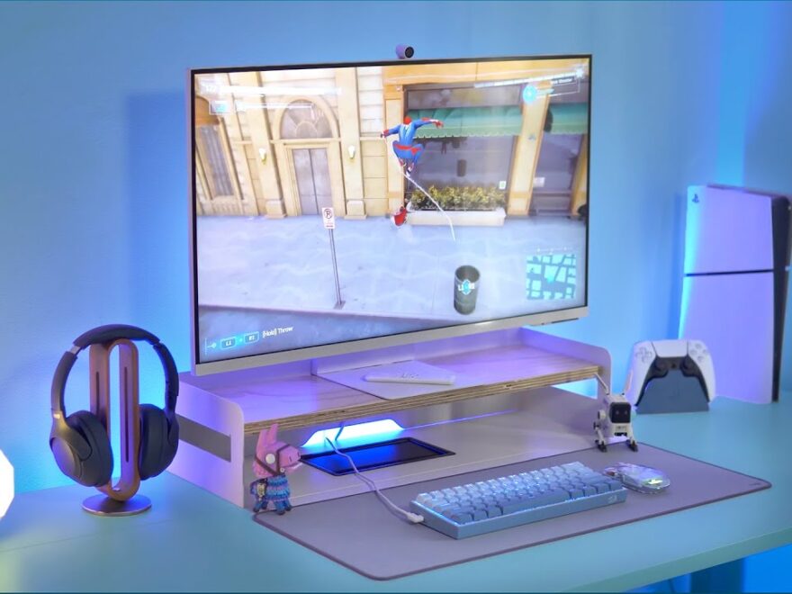 playstation 5 console setup in a modern living room in 2025