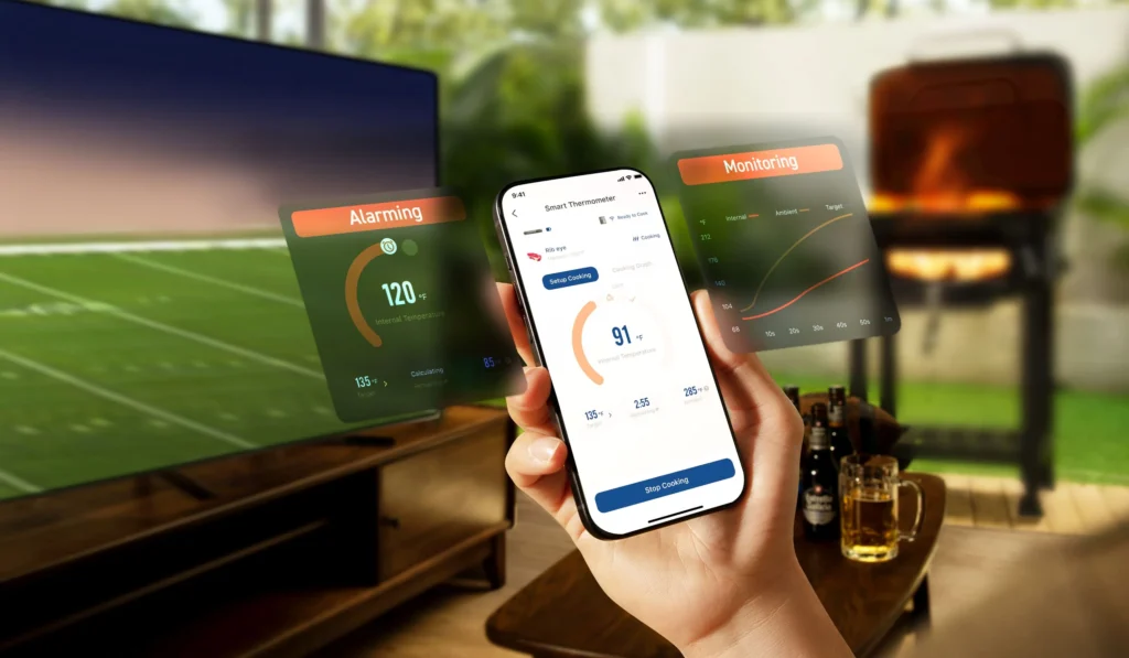 Smart Meat Thermometers Review 2026 smart meat thermometer app showing ai cooking prediction and doneness alerts