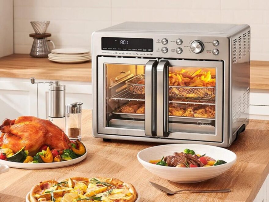 countertop air fryer oven in modern american kitchen